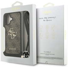 „Guess 4G Big Logo“ laido formos per petį dėklas, skirtas iPhone 17 – rudas