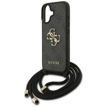 „Guess 4G Big Logo“ laido formos per petį dėklas, skirtas „iPhone 17“ – juodas