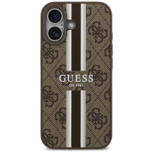„Guess 4G“ dryžuotas „MagSafe“ dėklas, skirtas „iPhone 17“ – rudas
