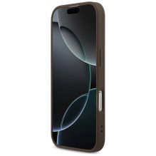 „Guess 4G“ dryžuotas „MagSafe“ dėklas, skirtas „iPhone 17“ – rudas