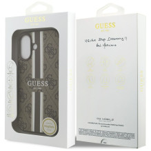 „Guess 4G“ dryžuotas „MagSafe“ dėklas, skirtas „iPhone 17“ – rudas