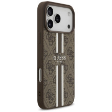 „Guess 4G“ spausdintų juostelių „MagSafe“ dėklas, skirtas „iPhone 17 Pro Max“ – rudas