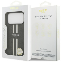 „Guess 4G“ spausdintų juostelių „MagSafe“ dėklas, skirtas „iPhone 17 Pro Max“ – juodas