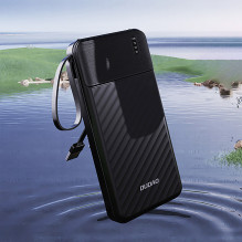 Dudao K11 Pro 20000mAh Powerbank with Built-in Cables - Black