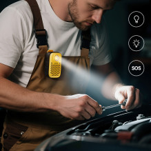 Nešiojama „Bluetooth“ kolonėlė „Joyroom Maya JR-MS03“ su įmontuotu žibintuvėliu, atspari šviesai – geltona