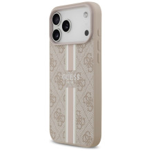 „Guess 4G“ spausdintų juostelių „MagSafe“ dėklas, skirtas „iPhone 17 Pro Max“ – rožinis