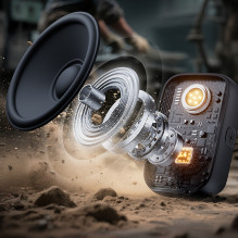 Nešiojama „Bluetooth“ kolonėlė „Joyroom Maya JR-MS03“ su įmontuotu žibintuvėliu, atspari šviesai – geltona