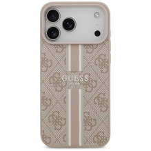 „Guess 4G“ spausdintų juostelių „MagSafe“ dėklas, skirtas „iPhone 17 Pro Max“ – rožinis