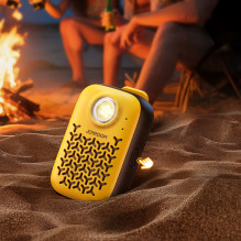 Nešiojama „Bluetooth“ kolonėlė „Joyroom Maya JR-MS03“ su įmontuotu žibintuvėliu, atspari šviesai – geltona