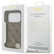 „Guess 4G Small Classic Logo MagSafe“ dėklas, skirtas „iPhone 17 Pro“ – rudas