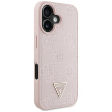 „Guess“ grūdėto karšto spaudimo „Peony“ trikampio logotipo „MagSafe iPhone 16“ dėklas – rožinis