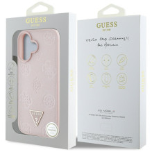 „Guess“ grūdėto karšto spaudimo „Peony“ trikampio logotipo „MagSafe iPhone 16“ dėklas – rožinis