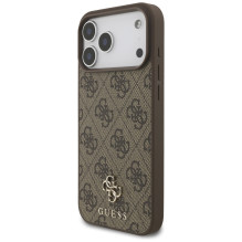 „Guess 4G“ mažas klasikinis „MagSafe“ dėklas su logotipu, skirtas „iPhone 17 Pro Max“ – rudas