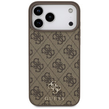 „Guess 4G“ mažas klasikinis „MagSafe“ dėklas su logotipu, skirtas „iPhone 17 Pro Max“ – rudas