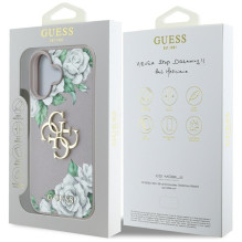 „Guess“ Grained Roses Big 4G Logo iPhone 16 dėklas – violetinis