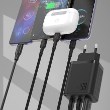 „Dudao A29C“ 65 W „GaN“ sieninis įkroviklis + USB-C laidas – juodas