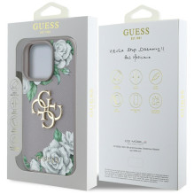 „Guess“ Grained Roses Big 4G Logo iPhone 16 Pro dėklas – violetinis