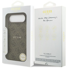 „Guess 4G Ring Classic Logo MagSafe“ dėklas, skirtas „iPhone 17 Air“ – rudas