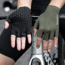 Rockbros Breathable Short Finger Cycling Gloves, Size: S - Gray