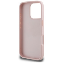„Guess“ „Grained Roses“ didelio 4G logotipo „iPhone 16 Pro Max“ dėklas – rožinis