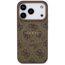 „Guess 4G Ring Classic Logo MagSafe“ dėklas, skirtas „iPhone 17 Pro“ – rudas