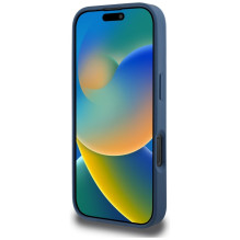 „Guess“ „Grained Roses Big 4G“ logotipo dėklas, skirtas „iPhone 16 Pro“ – mėlynas