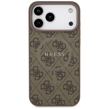 „Guess 4G Ring Classic Logo MagSafe“ dėklas, skirtas „iPhone 17 Pro Max“ – rudas