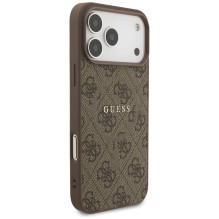 „Guess 4G Ring Classic Logo MagSafe“ dėklas, skirtas „iPhone 17 Pro Max“ – rudas