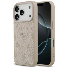 „Guess 4G Ring Classic Logo MagSafe“ dėklas, skirtas „iPhone 17 Pro“ – rožinis