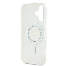 „Guess IML MagSafe“ dėklas su rhinestones elementais, skirtas „iPhone 16 Plus“ – baltas