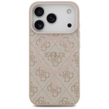 „Guess 4G Ring Classic Logo MagSafe“ dėklas, skirtas „iPhone 17 Pro“ – rožinis