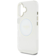 Guess IML Metal Colored Circle Classic Logo MagSafe case for iPhone 16 - white