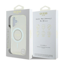 „Guess IML MagSafe“ dėklas su rhinestones elementais, skirtas iPhone 16 – baltas