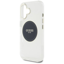 „Guess IML Metal Colored Circle Classic Logo MagSafe“ dėklas, skirtas iPhone 16 – juodas