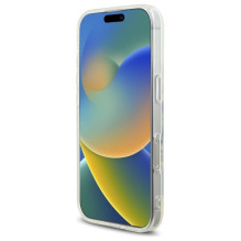 „Guess IML MagSafe“ dėklas su rhinestones elementais, skirtas „iPhone 16 Pro Max“ – baltas