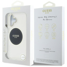 „Guess IML Metal Colored Circle Classic Logo MagSafe“ dėklas, skirtas iPhone 16 – juodas