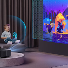 „Yaber K3 Pro LCD FullHD 1080p“ multimedijos projektorius su JBL garsiakalbiais ir žemųjų dažnių garsiakalbiu – juodas