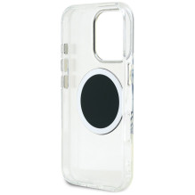 „Guess IML Metal Colored Circle Classic Logo MagSafe“ dėklas, skirtas „iPhone 16 Pro“ – juodas