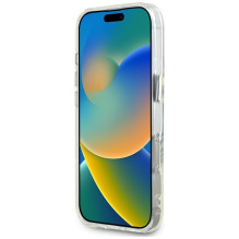 „Guess IML Metal Colored Circle Classic Logo MagSafe“ dėklas, skirtas „iPhone 16 Pro Max“ – baltas