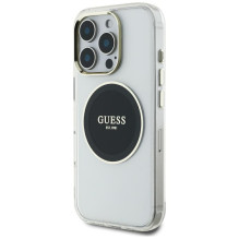 „Guess IML Metal Colored Circle Classic Logo MagSafe“ dėklas, skirtas „iPhone 16 Pro Max“ – juodas