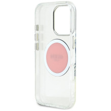 Guess IML Metal Colored Circle Classic Logo MagSafe case for iPhone 16 Pro Max - pink
