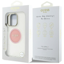 Guess IML Metal Colored Circle Classic Logo MagSafe case for iPhone 16 Pro Max - pink
