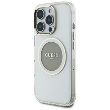 „Guess IML Metal Colored Circle Classic Logo MagSafe“ dėklas, skirtas „iPhone 16 Pro Max“ – pilkas