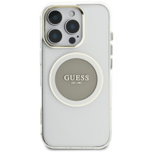 „Guess IML Metal Colored Circle Classic Logo MagSafe“ dėklas, skirtas „iPhone 16 Pro Max“ – pilkas
