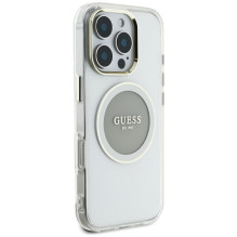 „Guess IML Metal Colored Circle Classic Logo MagSafe“ dėklas, skirtas „iPhone 16 Pro Max“ – pilkas