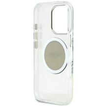 Guess IML Metal Colored Circle Classic Logo MagSafe case for iPhone 16 Pro Max - gray