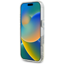 „Guess IML Metal Colored Circle Classic Logo MagSafe“ dėklas, skirtas „iPhone 16 Pro“ – pilkas