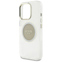 „Guess IML Metal Colored Circle Classic Logo MagSafe“ dėklas, skirtas „iPhone 16 Pro“ – pilkas