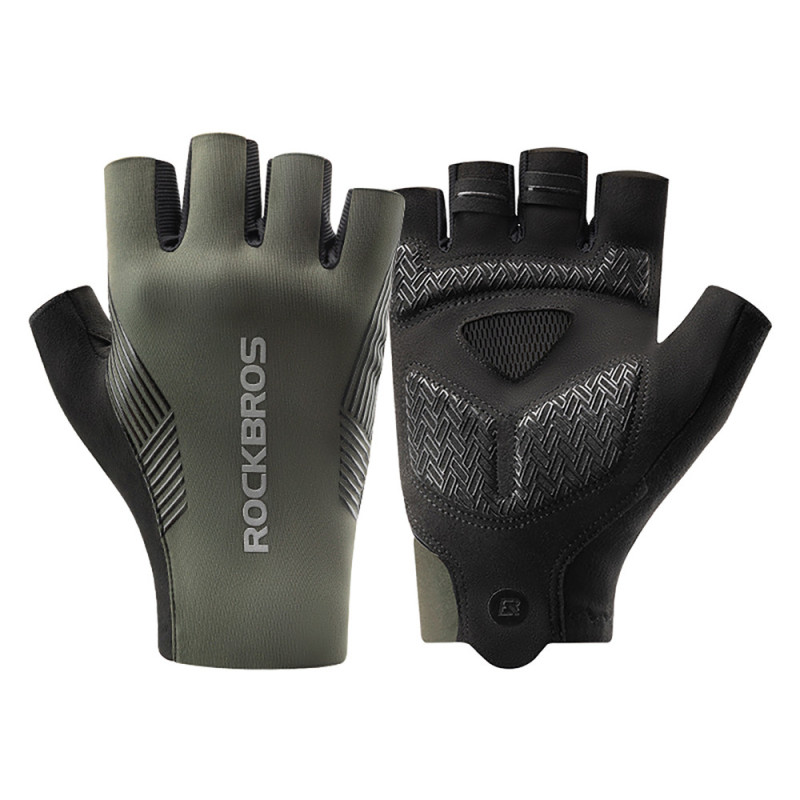 Rockbros cycling gloves spring / summer / autumn, short fingers, size: L - green
