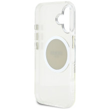 Guess IML Metal Colored Circle Classic Logo MagSafe case for iPhone 16 - gray